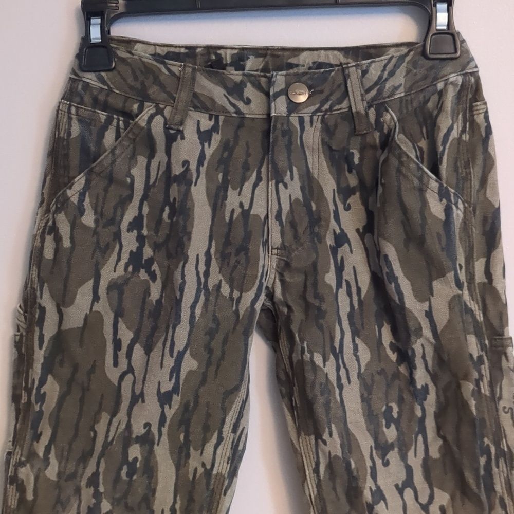 Carhartt Boys Bottomland Camo Green Black Cargo Carpenter Pants - Size 8 - Picture 2 of 13